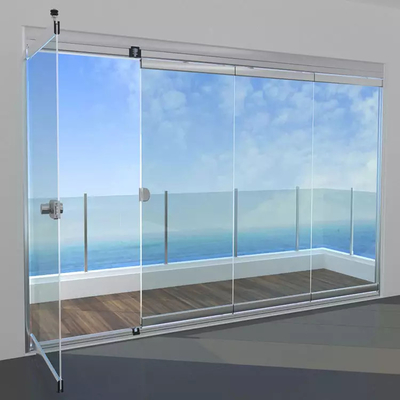Porte pliante en verre faite sur commande de mur de porte de séparation coulissante en aluminium sans cadre de bureau
