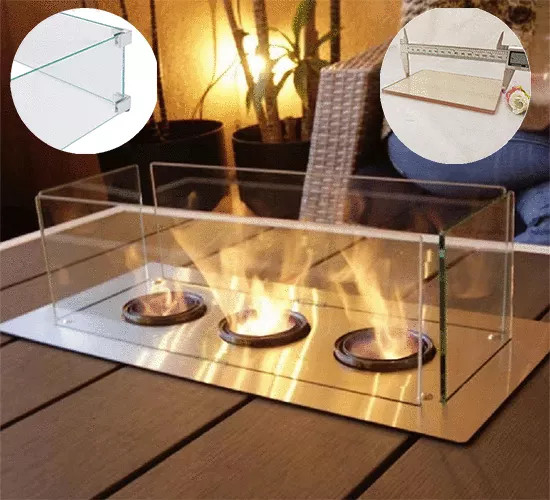 Pièce de rechange transparente de porte de cheminée de feuille de verre en céramique de résistance à la corrosion