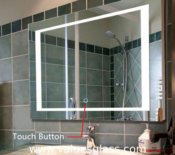 Miroirs de chambre à coucher lumineux par LED, miroir fait sur commande de salle de bains de taille avec des lumières
