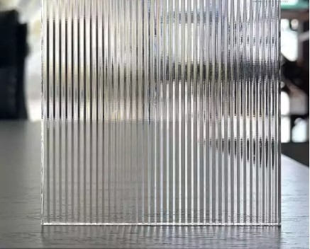 Decorative transparent tempered ribbed reeded  wave fluted glass/art figured textured sheet glass pattern glass panel
