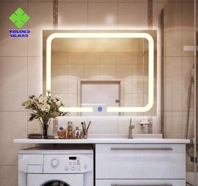 IP44 Rating LED Lighted Bathroom Mirror Wall Mount Silver Mirror Raw Material