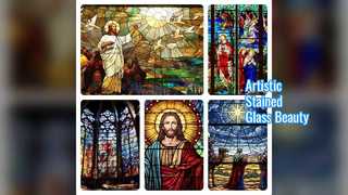 Panneaux de vitraux peints à la main, décor de luxe